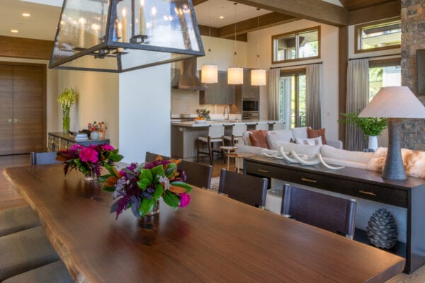 Living, dining room, and kitchen