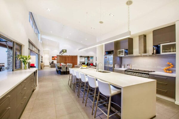 Kitchen into dining room