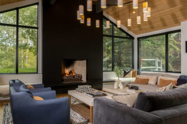 Living room with fireplace