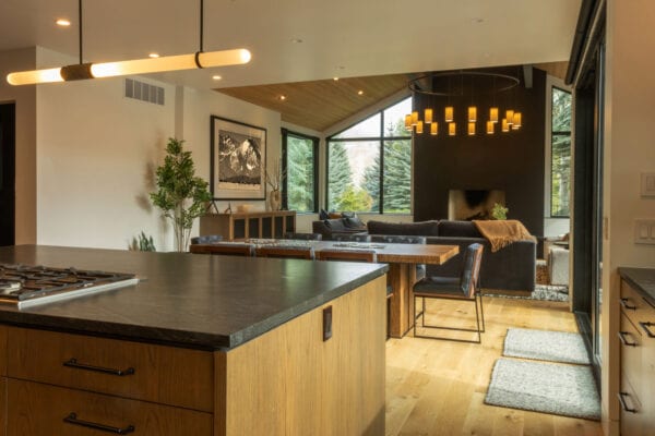 Kitchen and living room view